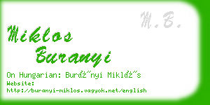 miklos buranyi business card